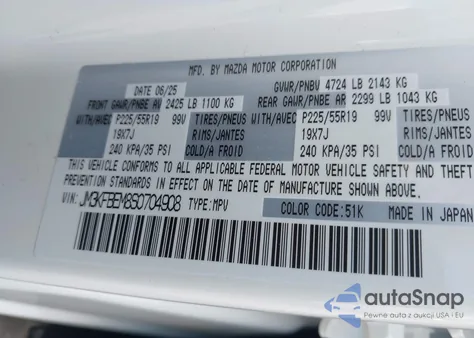 2025 Mazda Cx-5 2.5 S Premium Plus from USA, damaged, VIN JM3KFBEM8S0704908